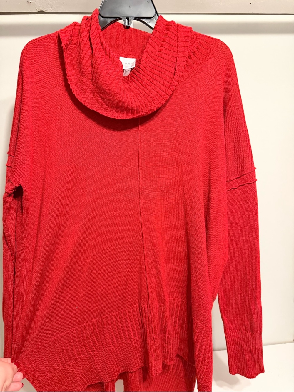 Cupio Red Cowl Neck Sweater